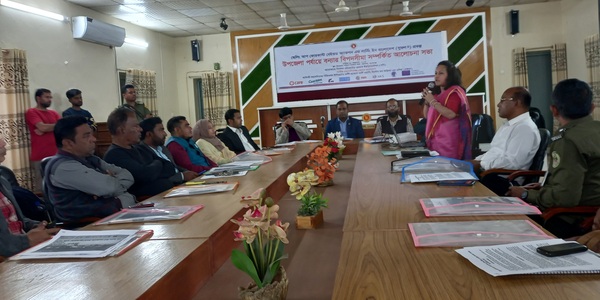 ধর্মপাশায় বন্যার পূর্বাভাস সম্পর্কিত আলোচনা সভা