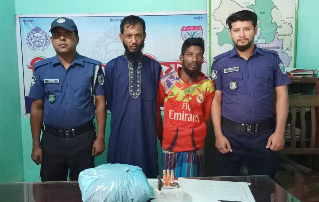 ধর্মপাশায় ইয়াবা ও গাঁজা সহ দুই মাদক কারবারী গ্রেপ্তার