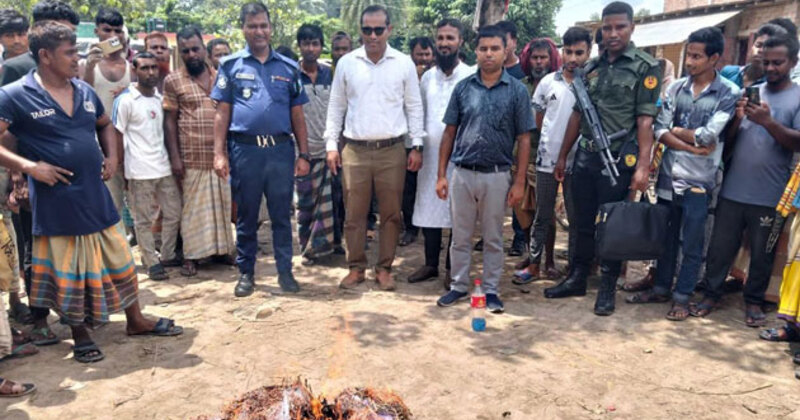 রাণীনগরে নিষিদ্ধ সুতি ও কারেন্টজাল জব্দ