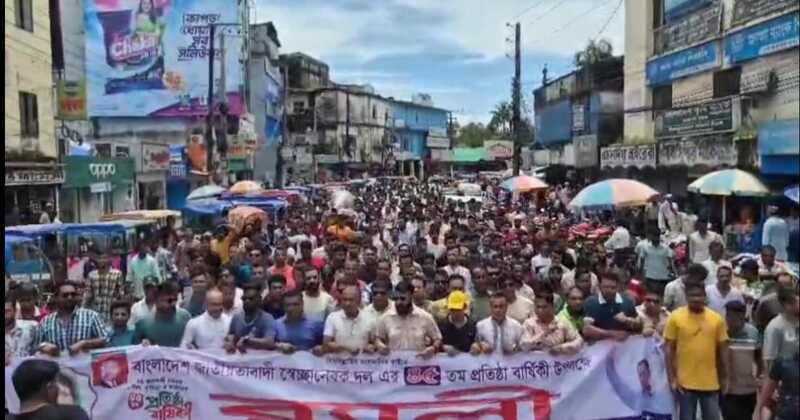 সুনামগঞ্জ জেলা স্বেচ্ছাসেবক দলের র‌্যালি, পরিচ্ছন্নতা অভিযান ও বৃক্ষরোপণ