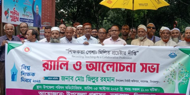নবাবগঞ্জে বিশ্ব শিক্ষক দিবস উপলক্ষে বর্ণাঢ্য র‌্যালি, আলোচনা সভা অনুষ্ঠিত 