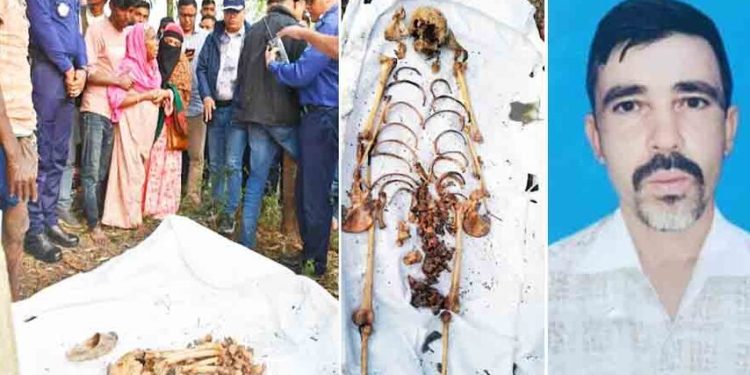 আত্রাইয়ে চাঞ্চল্যকর সুমন হত্যার রহস্য ১৯ মাস পরে উদঘাটন,ডোবা থেকে ভিকট্রিমের কঙ্কাল উদ্ধার